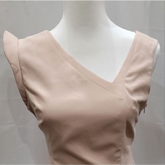 Asymmetrical nude dress Sz 8 - Picture 4 of 6